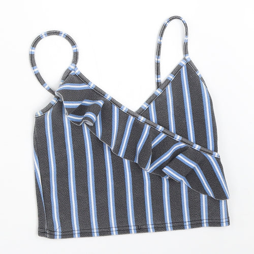 Boohoo Womens Grey Striped  Camisole Tank Size 6