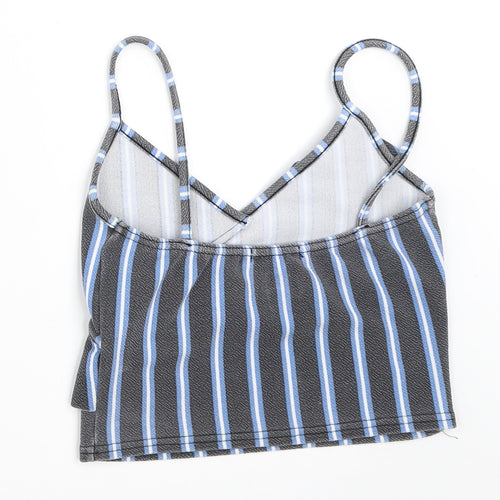 Boohoo Womens Grey Striped  Camisole Tank Size 6