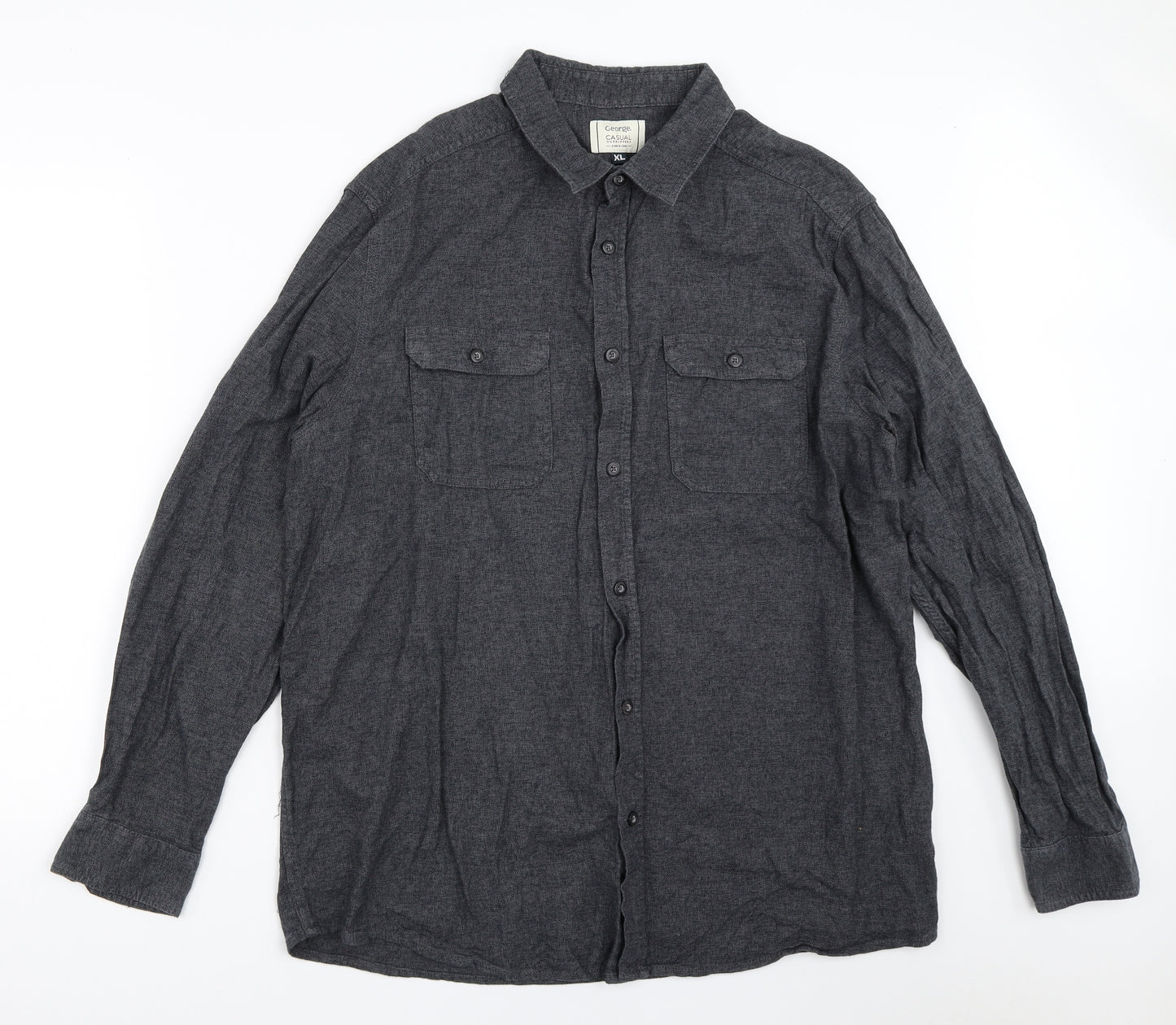 George Mens Grey    Button-Up Size XL