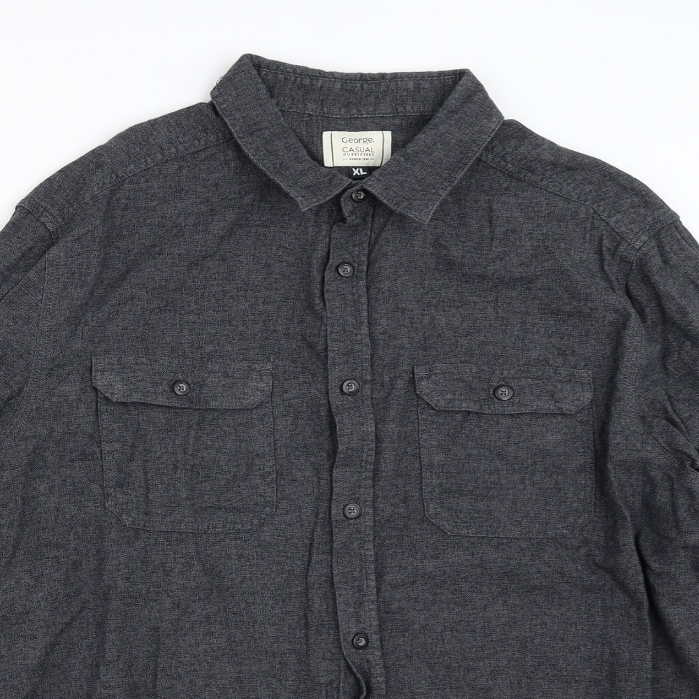 George Mens Grey    Button-Up Size XL