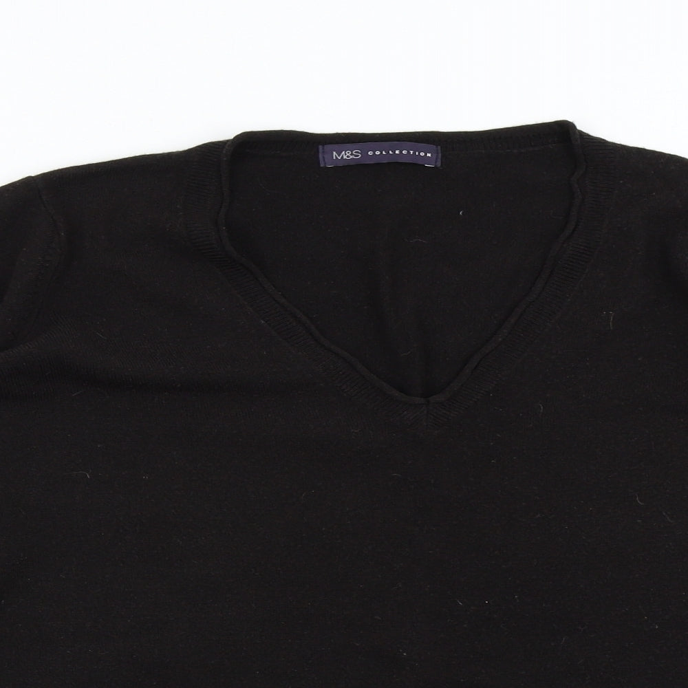 M&S Womens Black  Knit Pullover Jumper Size 18