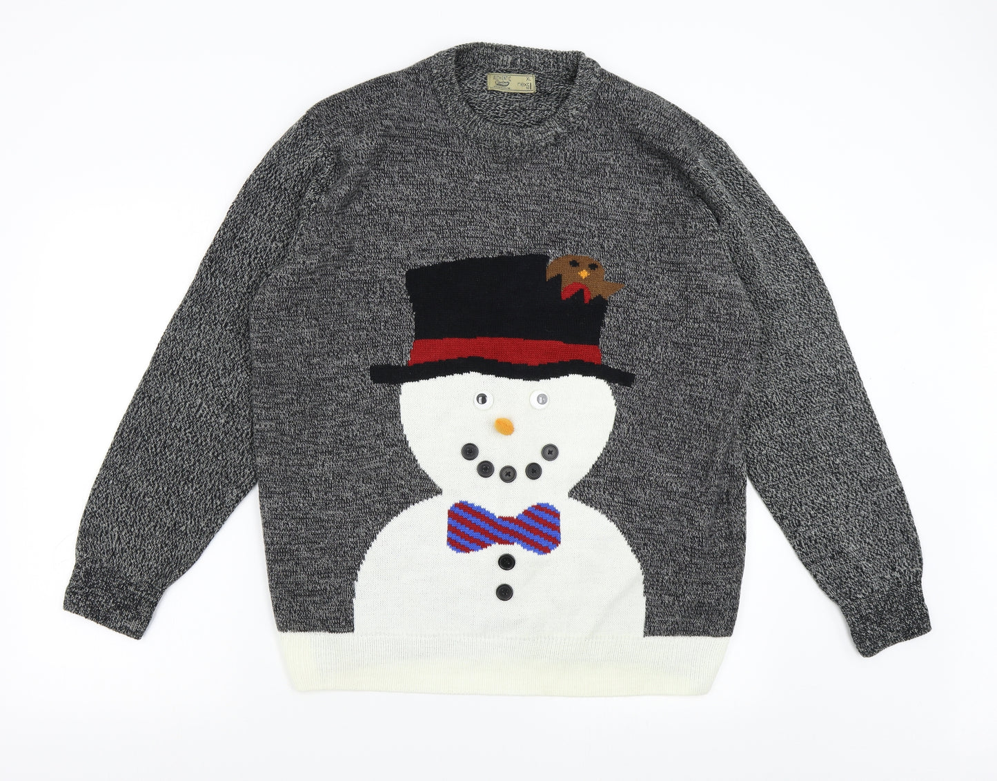 NEXT Mens Grey  Knit Pullover Jumper Size XL  - Snowman