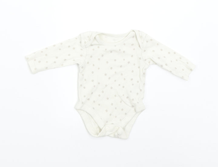 George Baby Ivory Polka Dot Babygrow One-Piece Size 0-3 Months