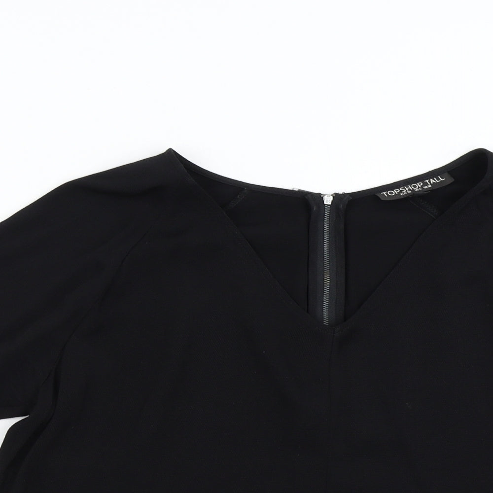 Topshop Tall Womens Black   Basic Blouse Size 10