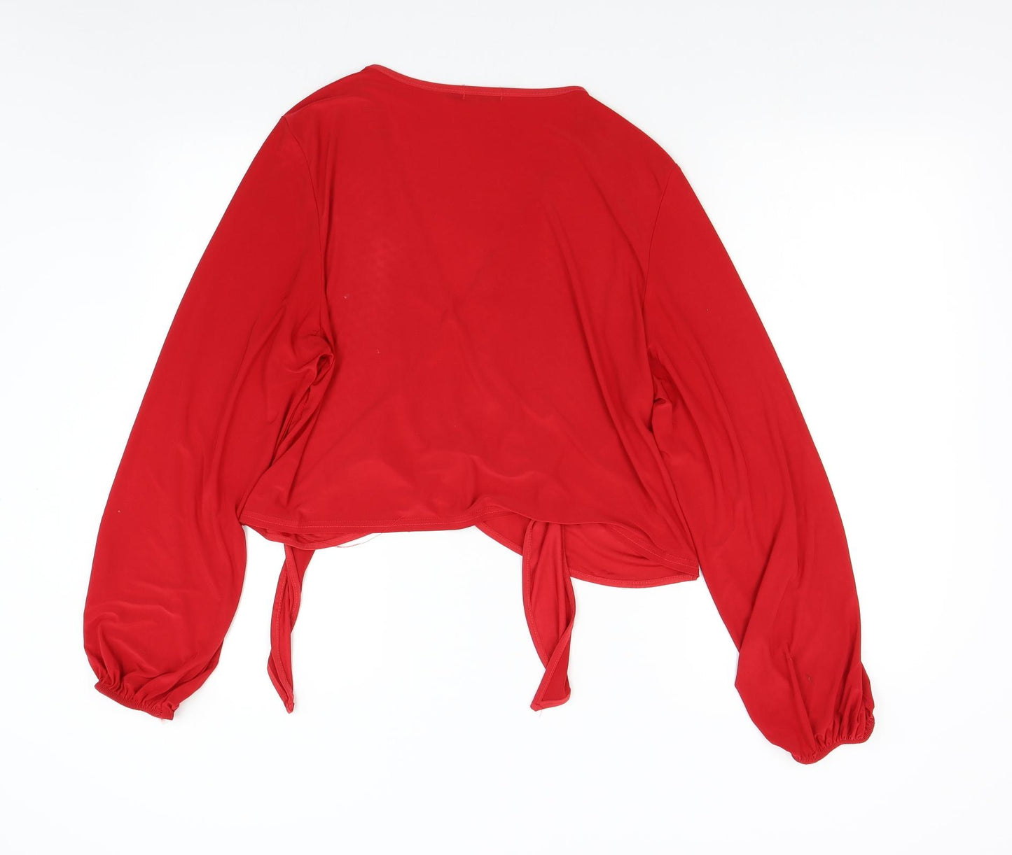 Boohoo Womens Red   Wrap Blouse Size 22