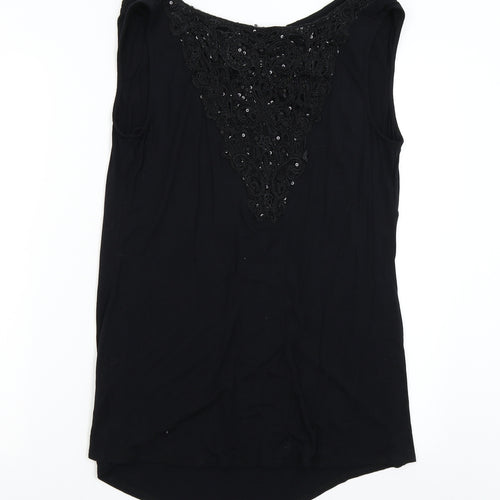 David Emanuel Womens Black   Basic T-Shirt Size 14