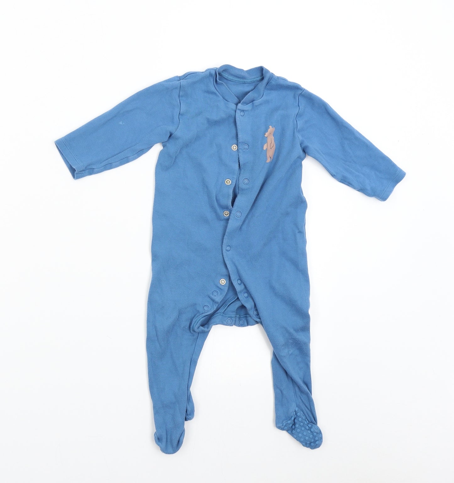 M&S Baby Blue   Babygrow One-Piece Size 9-12 Months  - Bear