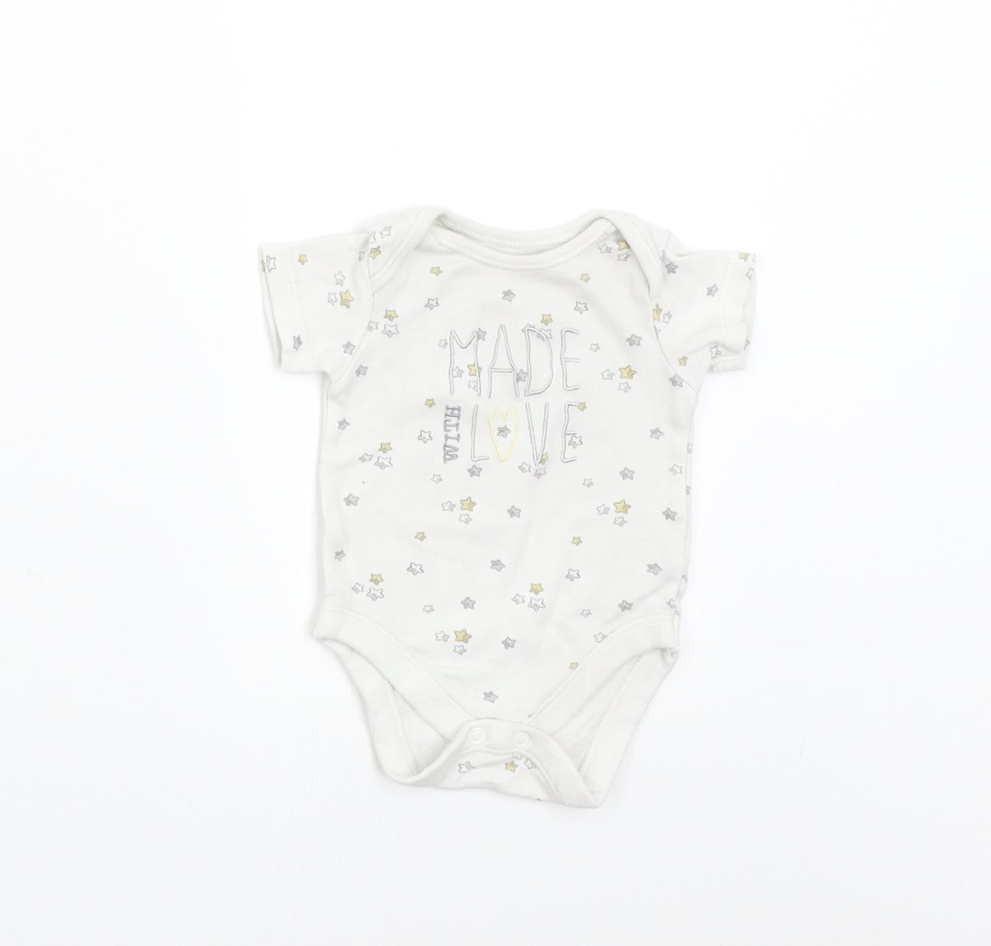 George Baby Grey   Babygrow One-Piece Size 0-3 Months  - Stars Made with Love