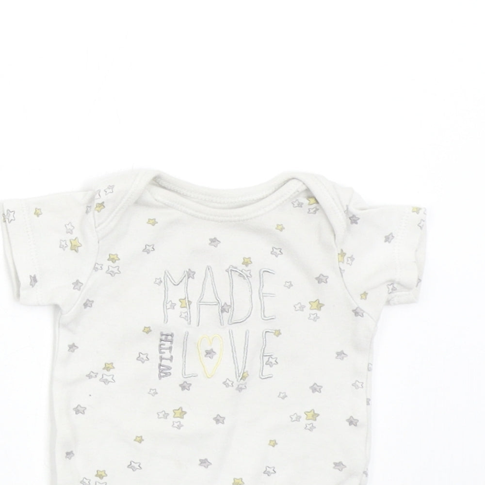 George Baby Grey   Babygrow One-Piece Size 0-3 Months  - Stars Made with Love