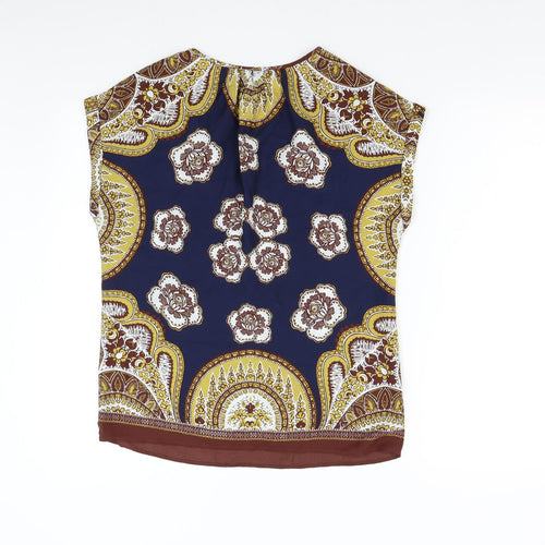 NEXT Womens Multicoloured Geometric  Basic Blouse Size 8