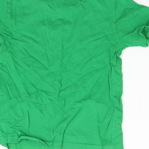 Earth Positive Boys Green   Basic T-Shirt Size 5-6 Years  - Save the Ocean Fuerteventura Shark