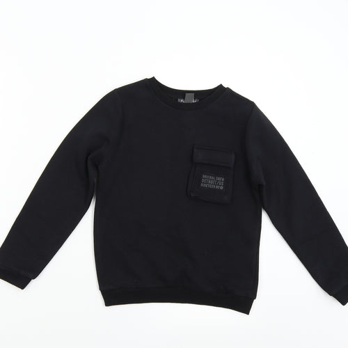 Primark Boys Black   Pullover Sweatshirt Size 9-10 Years