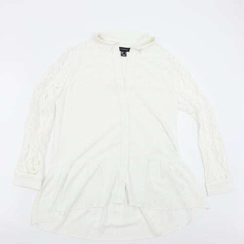 Primark Womens White   Tunic Button-Up Size 10