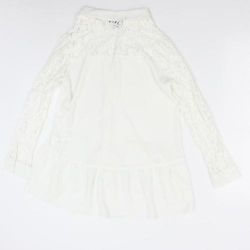 Primark Womens White   Tunic Button-Up Size 10