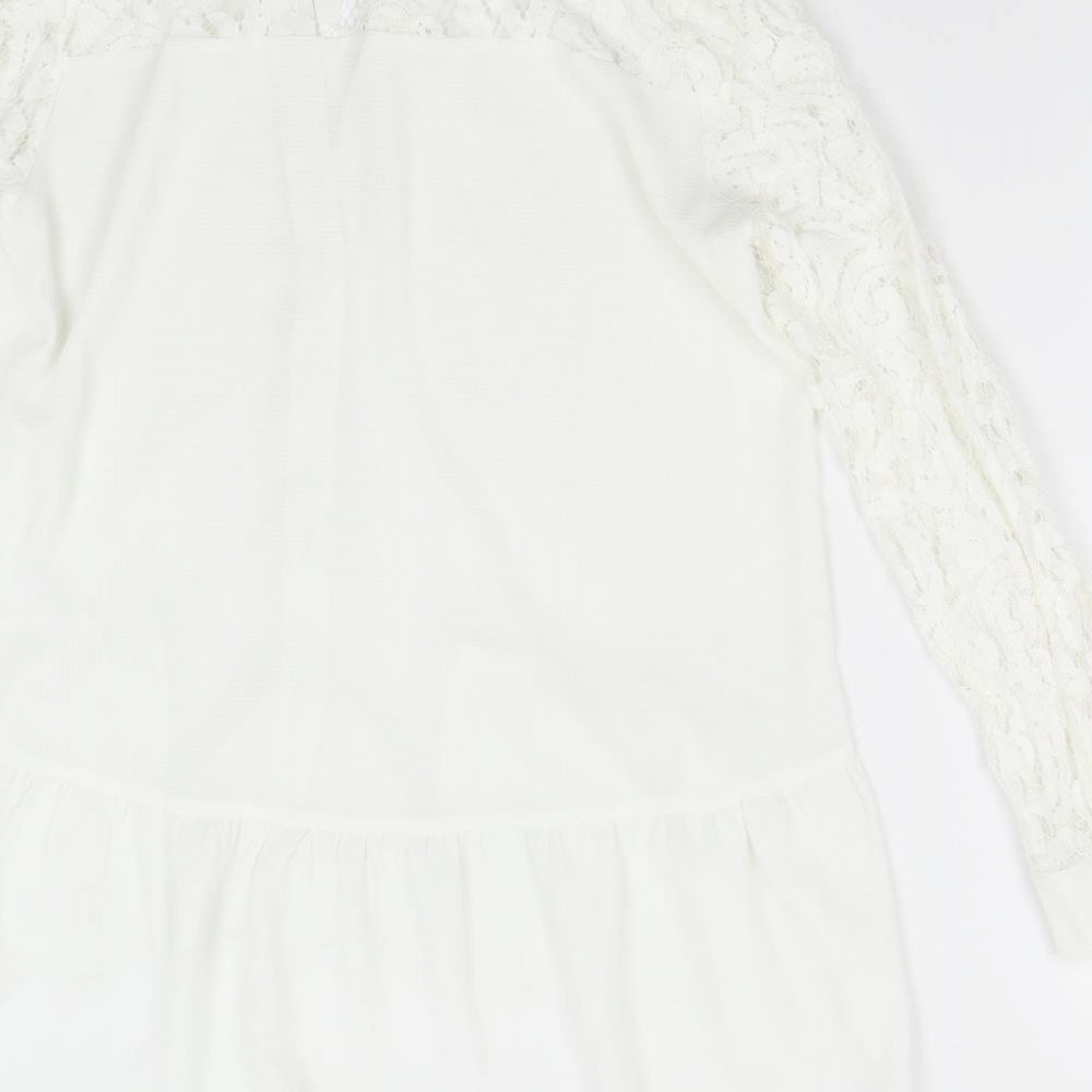 Primark Womens White   Tunic Button-Up Size 10