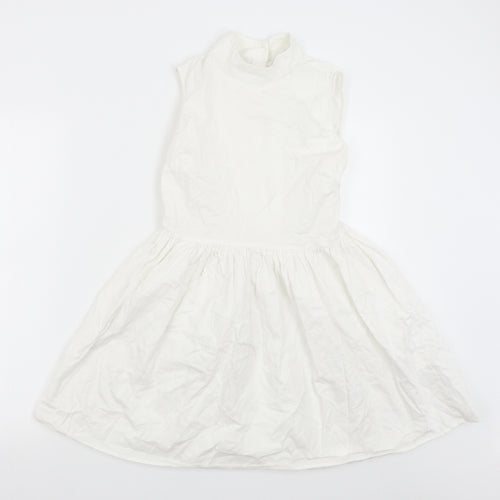 ASOS Petite Womens White  Corduroy Fit & Flare  Size 12