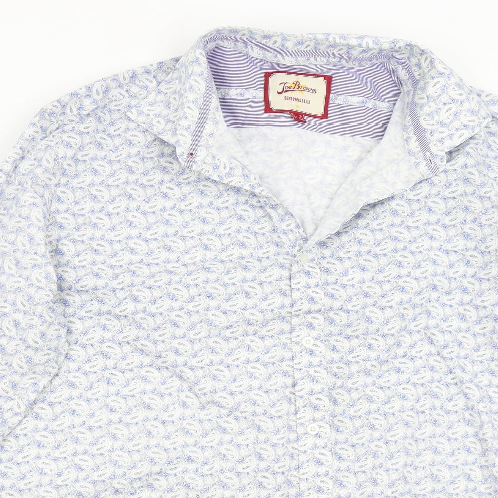 Joe Browns Mens Blue Paisley   Button-Up Size XL