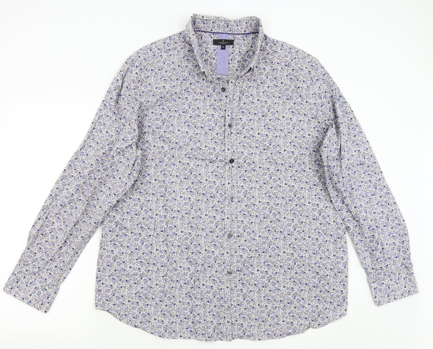 Jeff Banks Mens Blue Floral   Button-Up Size XL