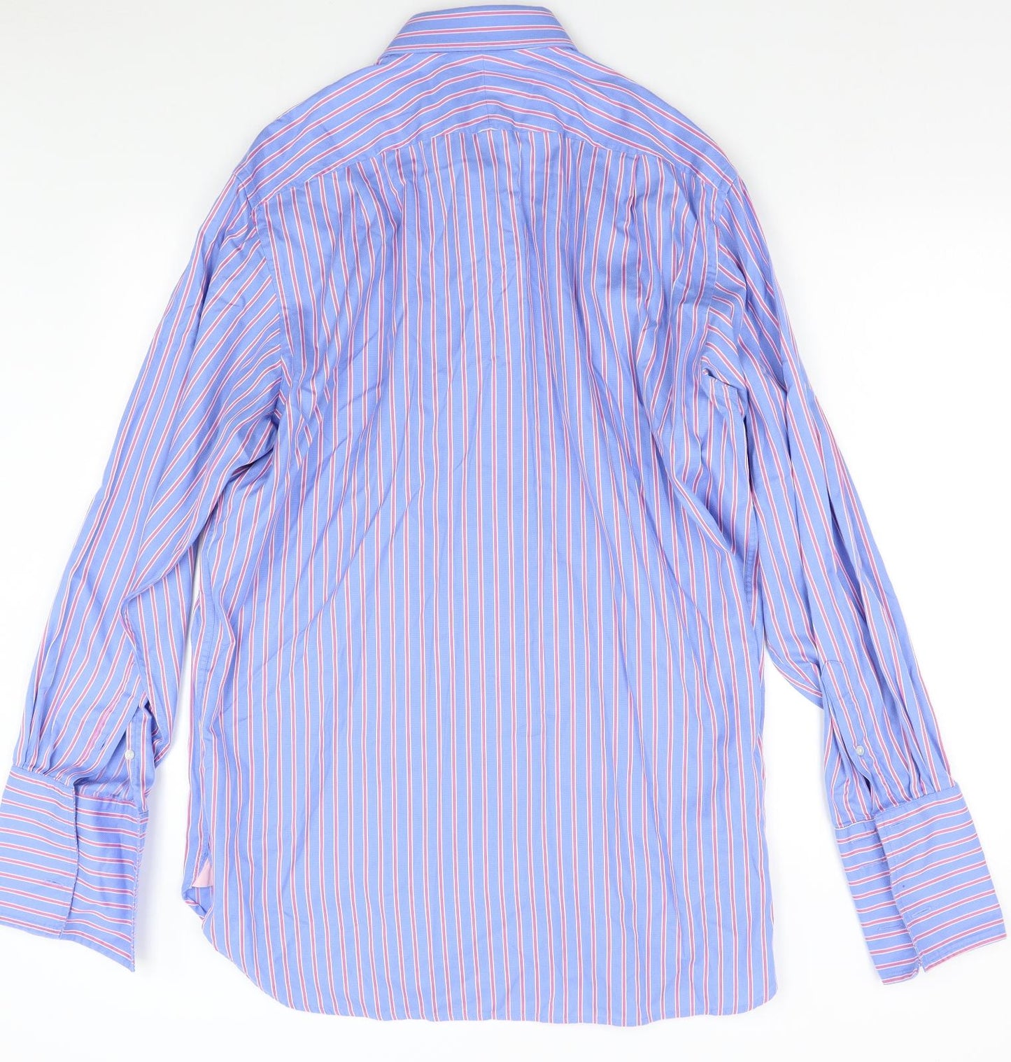 PINK Mens Blue Striped   Dress Shirt Size 16.5