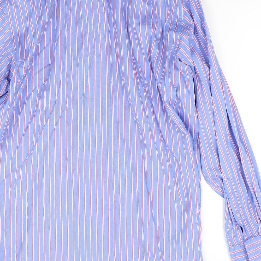 PINK Mens Blue Striped   Dress Shirt Size 16.5