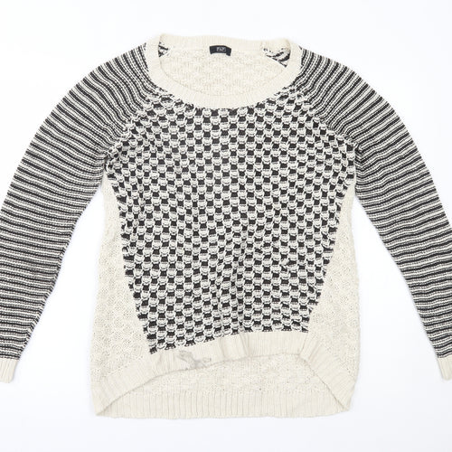 F&F Womens Beige Striped  Pullover Jumper Size 14
