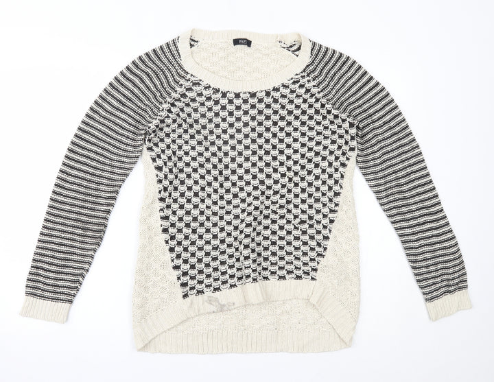 F&F Womens Beige Striped  Pullover Jumper Size 14