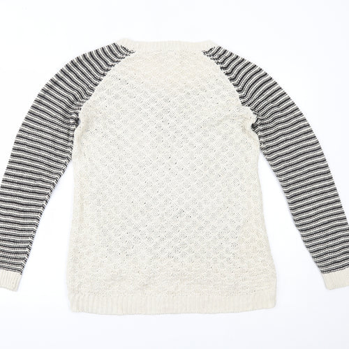 F&F Womens Beige Striped  Pullover Jumper Size 14