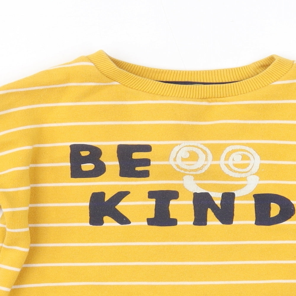 F&F Boys Yellow Striped  Pullover Sweatshirt Size 4-5 Years