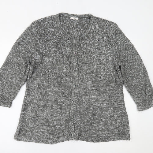 CC Womens Grey   Cardigan Jumper Size L