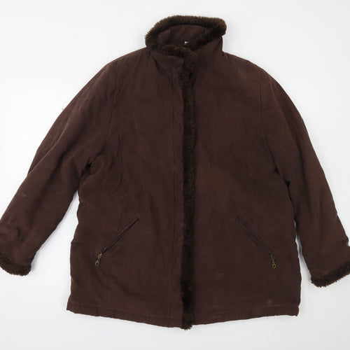 Klass Womens Brown   Overcoat Coat Size XL