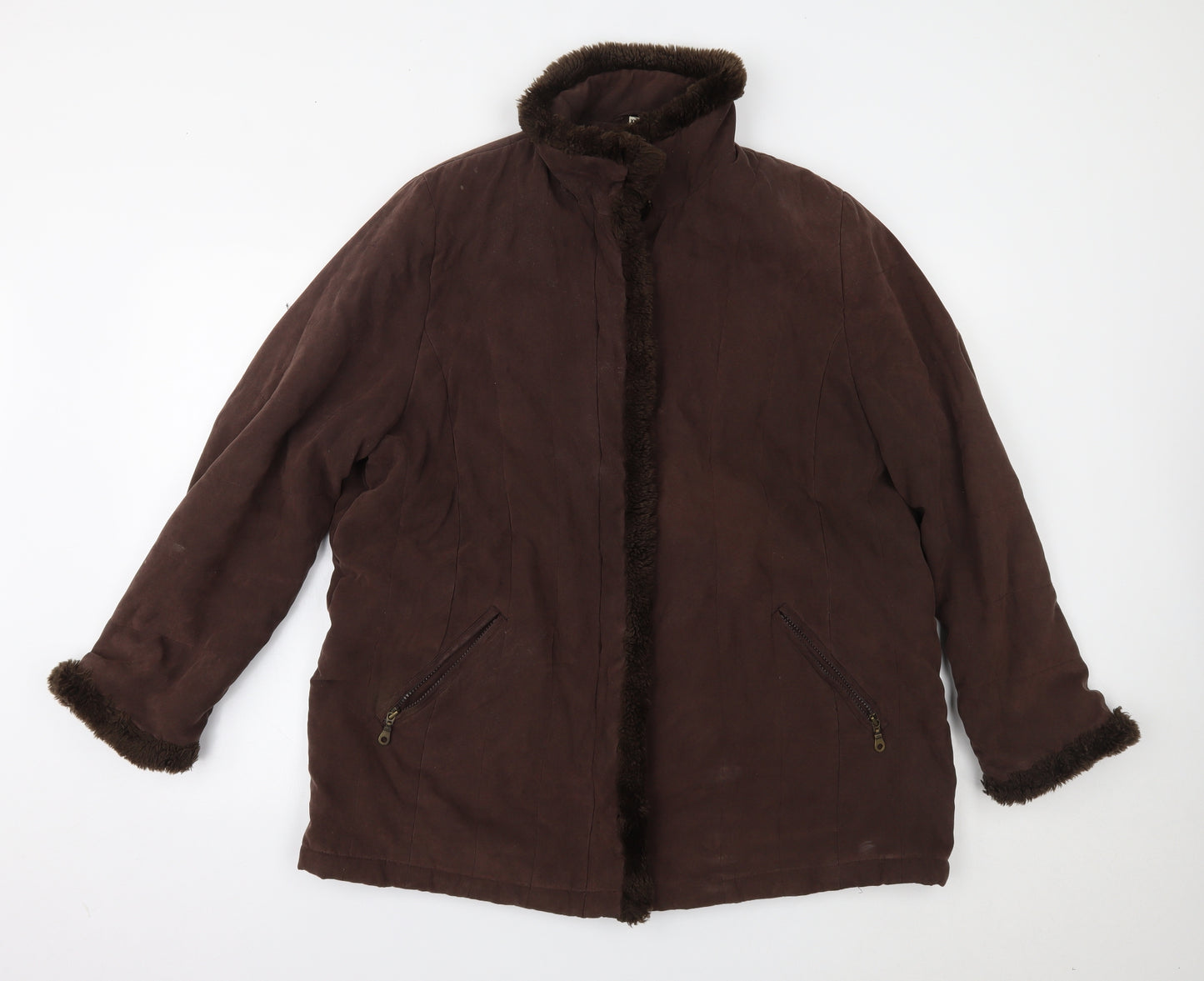 Klass Womens Brown   Overcoat Coat Size XL