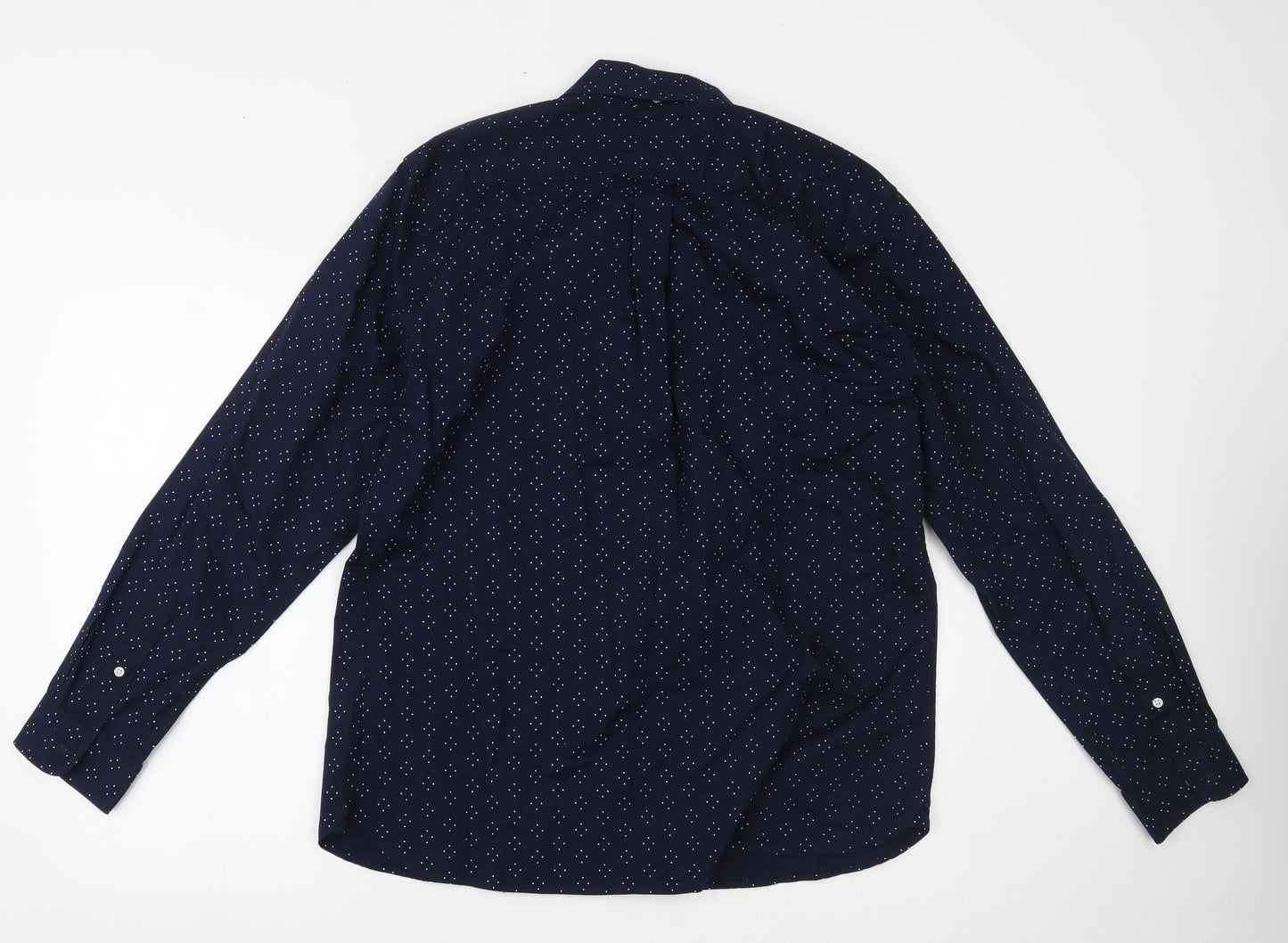 Hammond & CO Mens Blue Polka Dot   Dress Shirt Size L