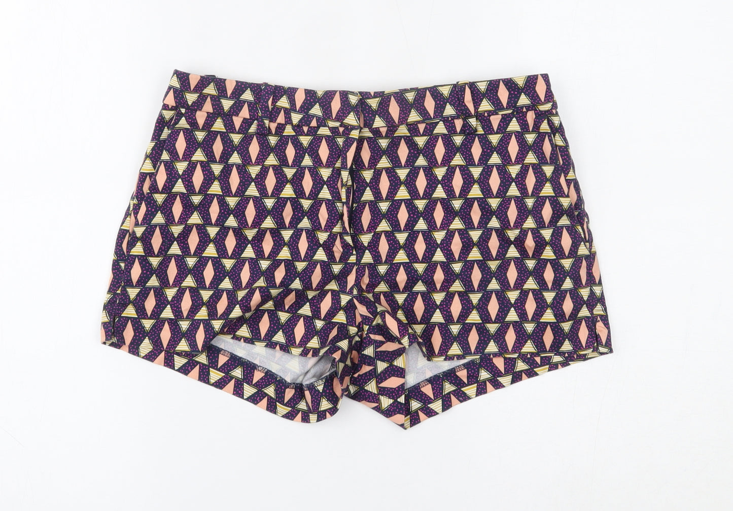H&M Womens Multicoloured Geometric  Cut-Off Shorts Size 8
