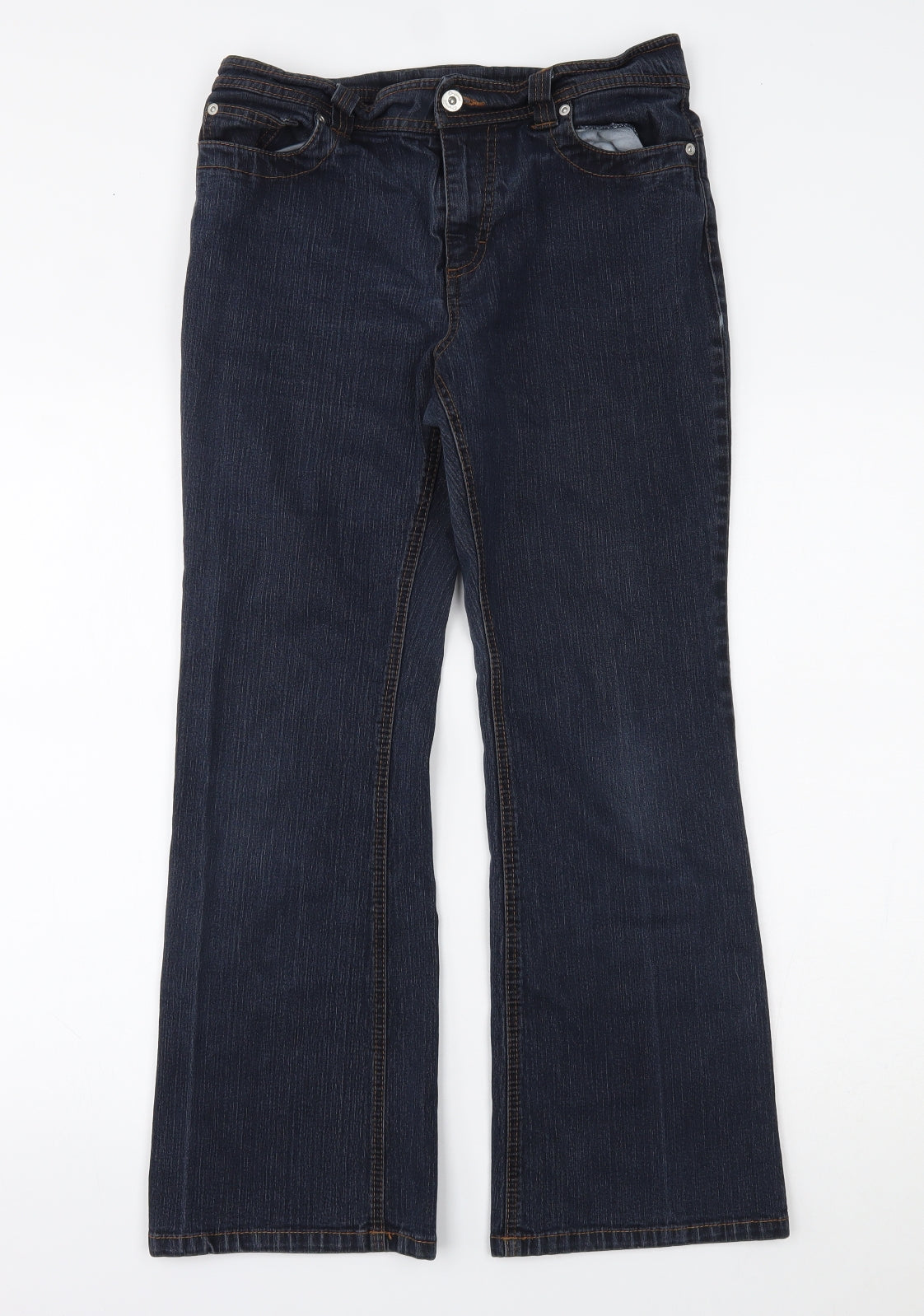 Marks and Spencer Womens Blue  Denim Straight Jeans Size 12 L27 in