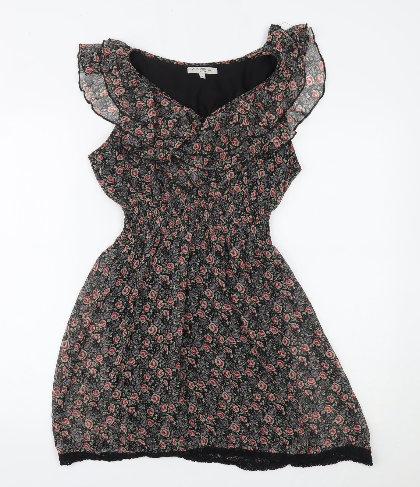 New Look Womens Multicoloured Floral  Fit & Flare  Size 10