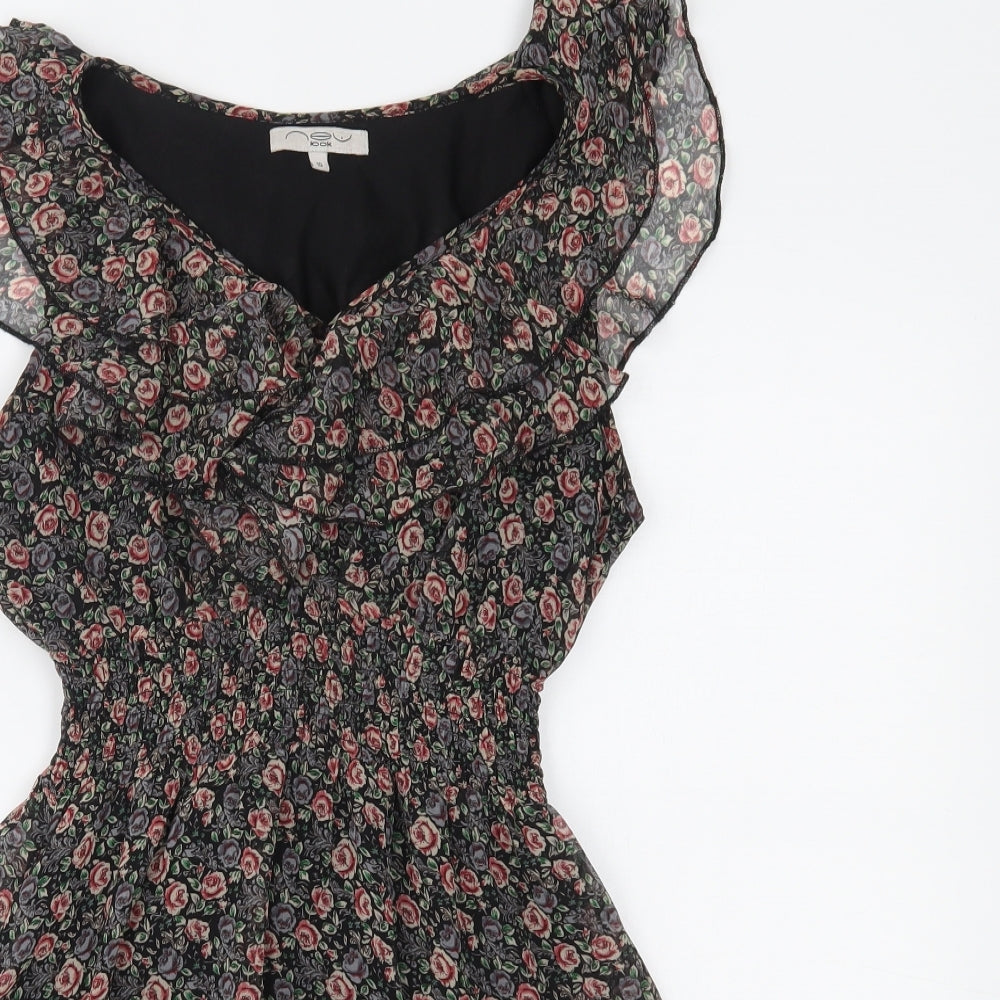 New Look Womens Multicoloured Floral  Fit & Flare  Size 10