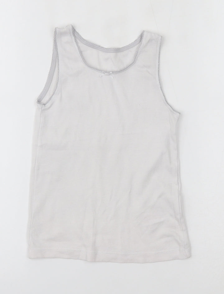 Debenhams Girls White   Basic Tank Size 5-6 Years