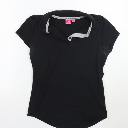 Lagear Womens Black   Basic Polo Size 10