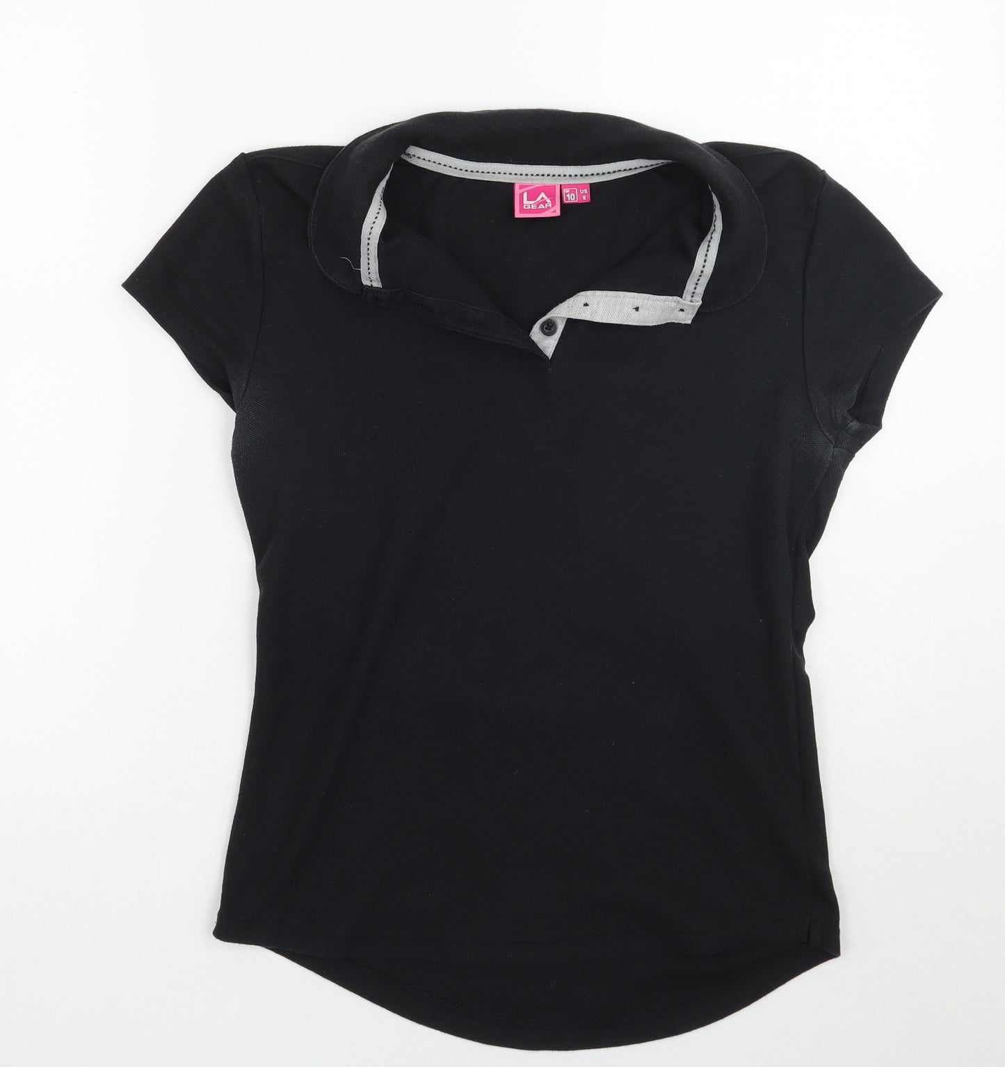Lagear Womens Black   Basic Polo Size 10