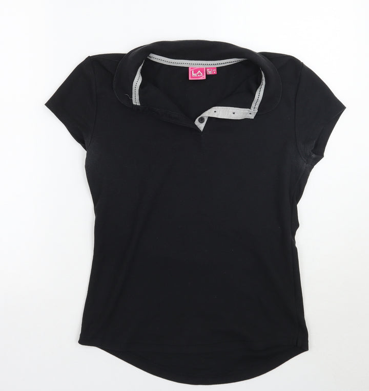 Lagear Womens Black   Basic Polo Size 10
