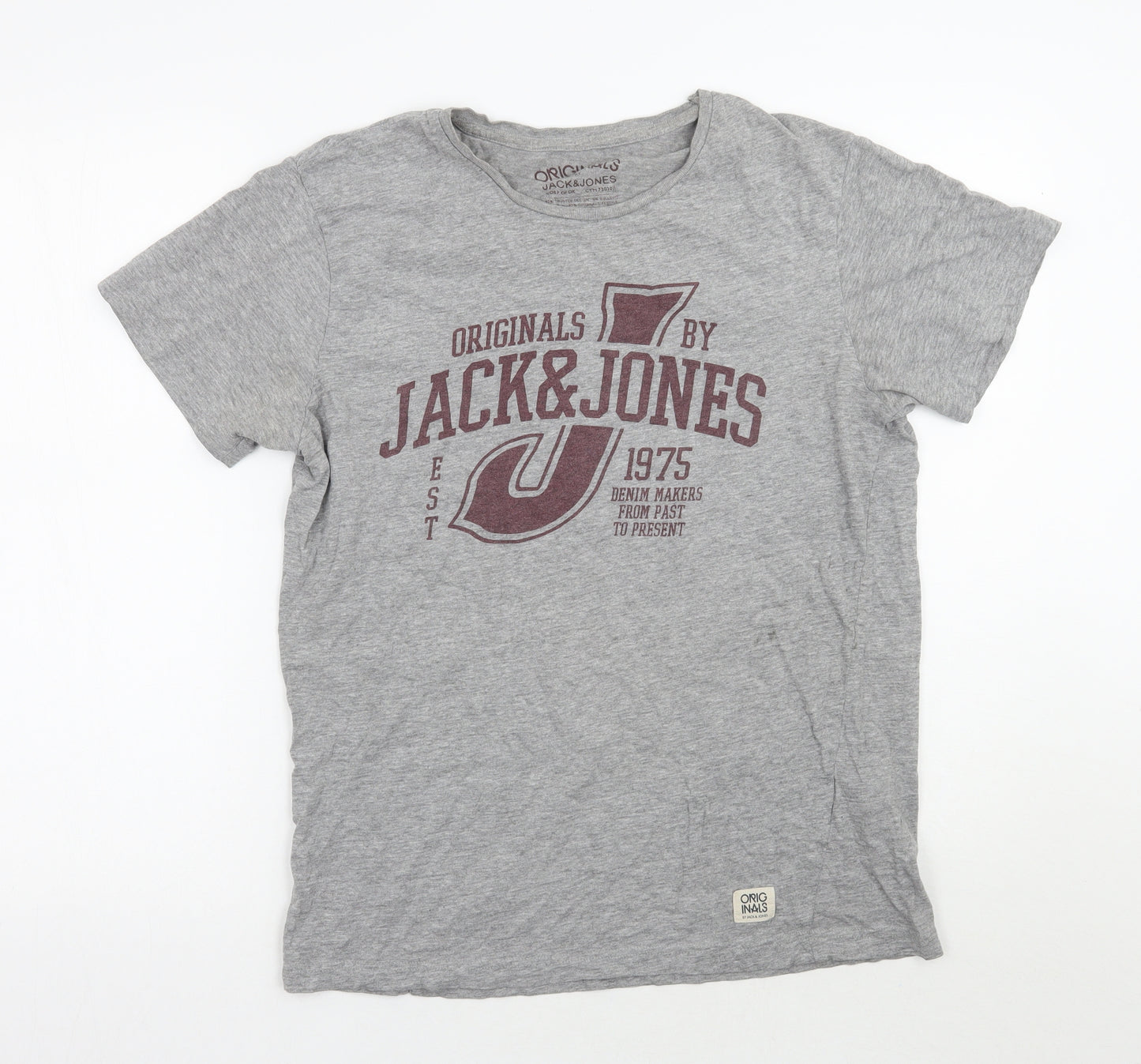 JACK & JONES Mens Grey    T-Shirt Size M