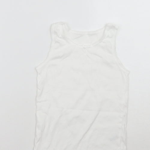 Nutmeg Girls White   Basic Tank Size 7-8 Years