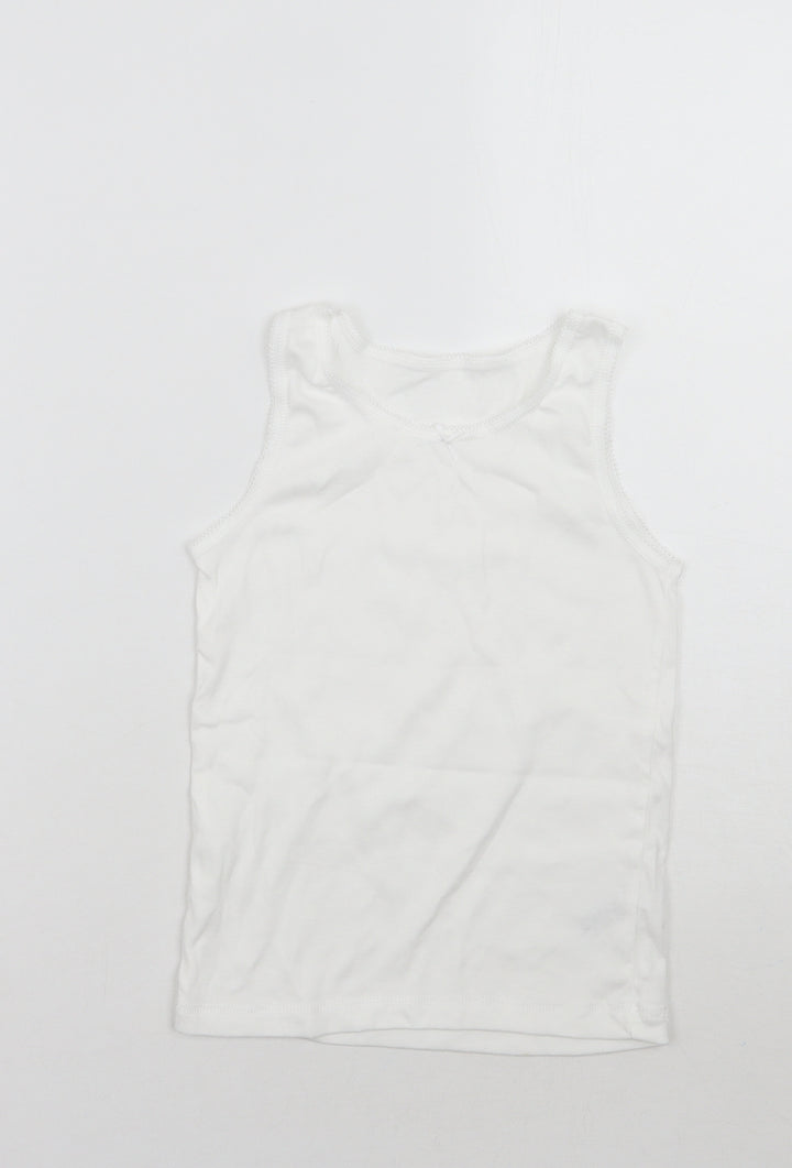 Nutmeg Girls White Basic Tank Size 7-8 Years