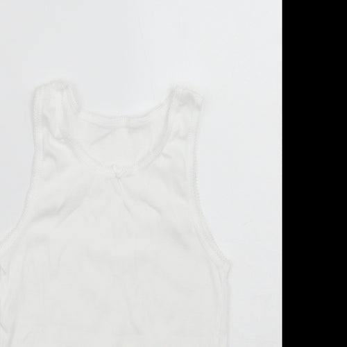 Nutmeg Girls White   Basic Tank Size 7-8 Years