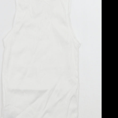 Nutmeg Girls White   Basic Tank Size 7-8 Years