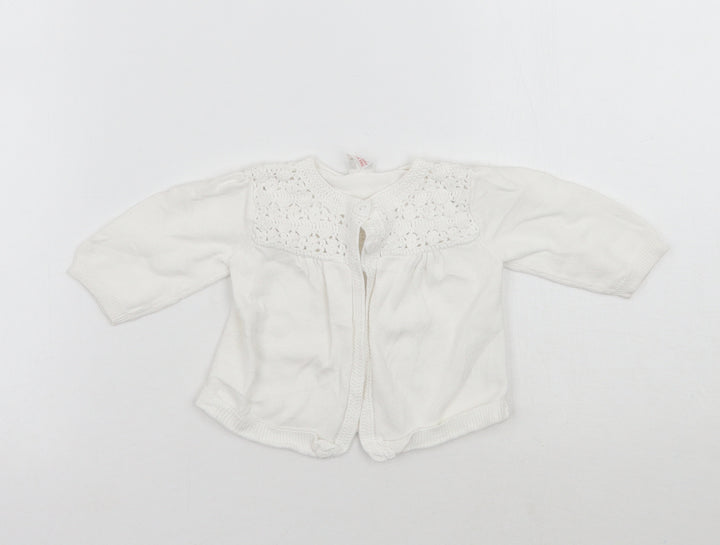 NEXT Girls White Cardigan Jumper Size 0-3 Months