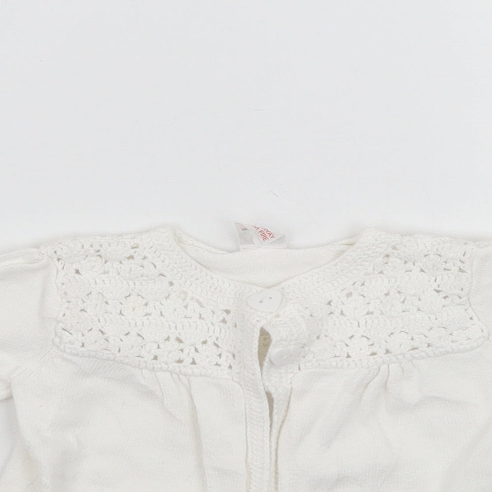 NEXT Girls White   Cardigan Jumper Size 0-3 Months