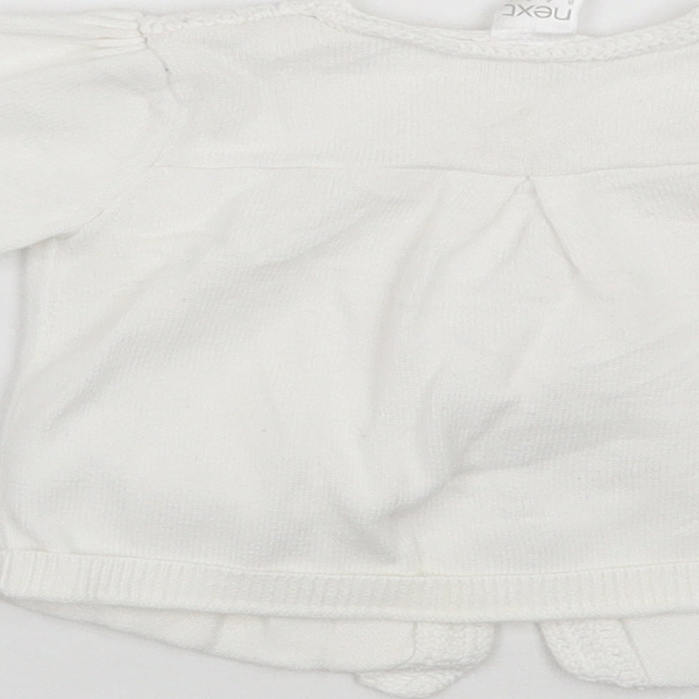 NEXT Girls White   Cardigan Jumper Size 0-3 Months