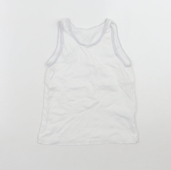 Nutmeg Boys White   Basic Tank Size 7-8 Years