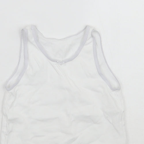 Nutmeg Boys White   Basic Tank Size 7-8 Years